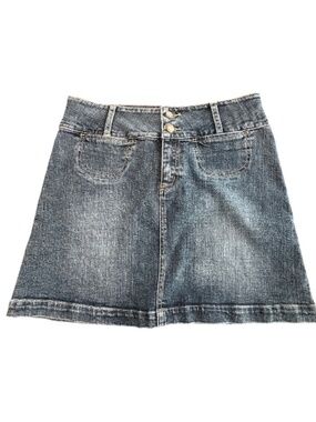 SB Jeans Vintage Denim Mini Skirt Dark Wash Stretch Cotton Y2K VTG Size 3/4